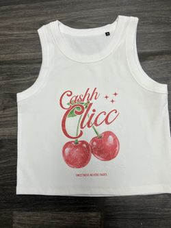 Cashh Clicc Cherry Graphic Tank Top Sweetness Nevers Fades