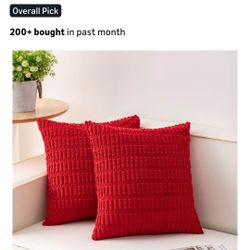 NEW IN PACKAGE  Red Throw Pillow Covers 18x18