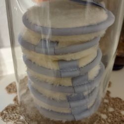 Glass Jar With 6 NEW *Saie* Makeup Removal Pads