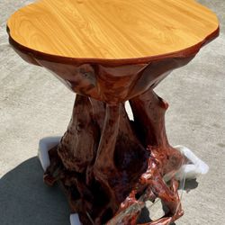 Rustic Tree Root Side Table
