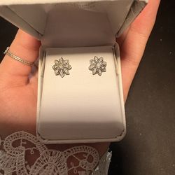 Silver studs with diamonds