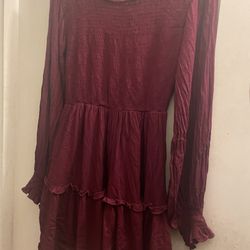 Burgundy/Maroon smocked dress