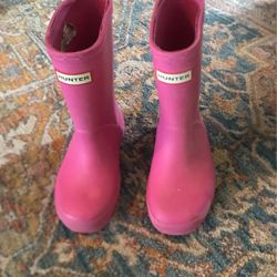 Pink Hunter Boots Girls 8