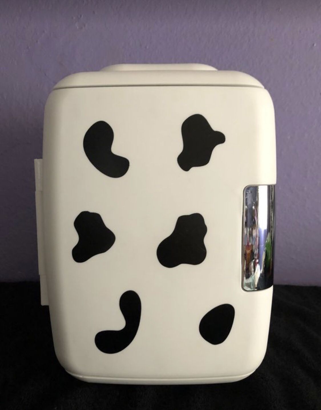 DOING OFFERS ONLY!!!! Cow print mini fridge for skincare & beauty