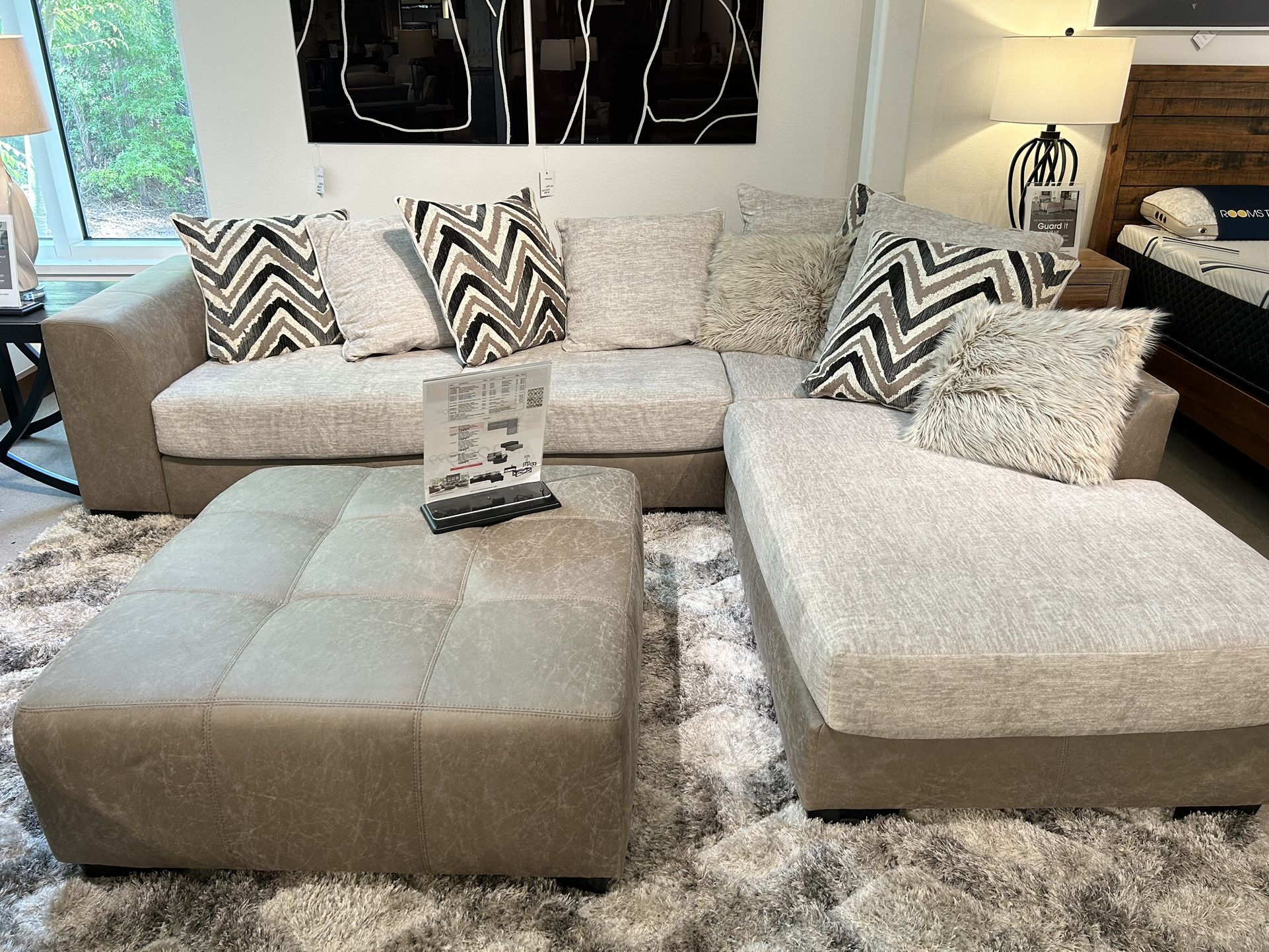 Two Piece Sofa And Ottoman