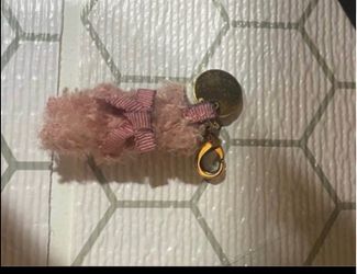 Pink Fluffy Bow Keychain Charm