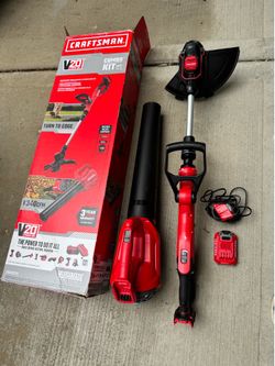 CRAFTSMAN 20-volt Cordless Battery String Trimmer and Leaf Blower Combo Kit 2Ah battery & Charger