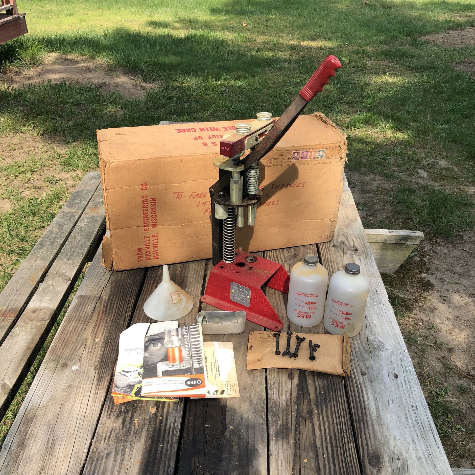 MEC Super Speeder 400 Shotshell Reloader (Vintage Shotgun Shell Reloading Tool) In Original Box w/ Paperwork & Accessories