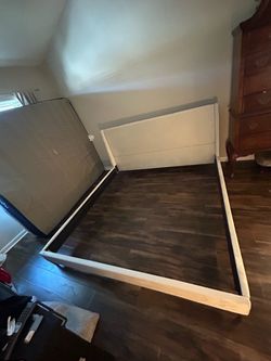 King Bed frame white/cream color
