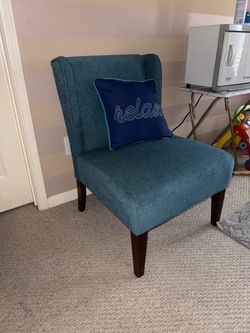 Teal Wingback Slipper Accent Chair