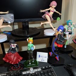 pricier figures plushies, trading, anime, Miku, sanrio, frieren