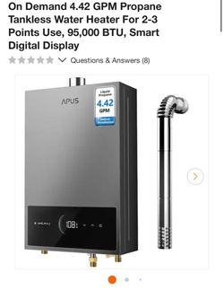 APUS Propane Tankless Water Heater 4.42 GPM