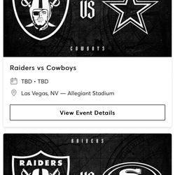 ### Las Vegas Raiders vs. Dallas Cowboys Tickets for Sale
