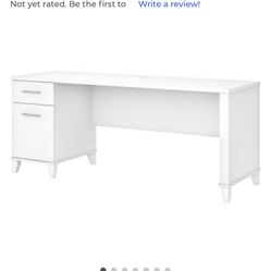 Bush Furniture Somerset 72"W Office Desk with Drawers, White (WC81972)