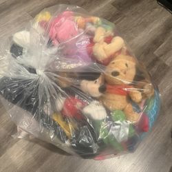 Bag Of Various Plush Animals