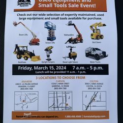 USED EQUIPMENT SALE