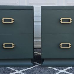 Mid Century Solid Wood Nightstands 