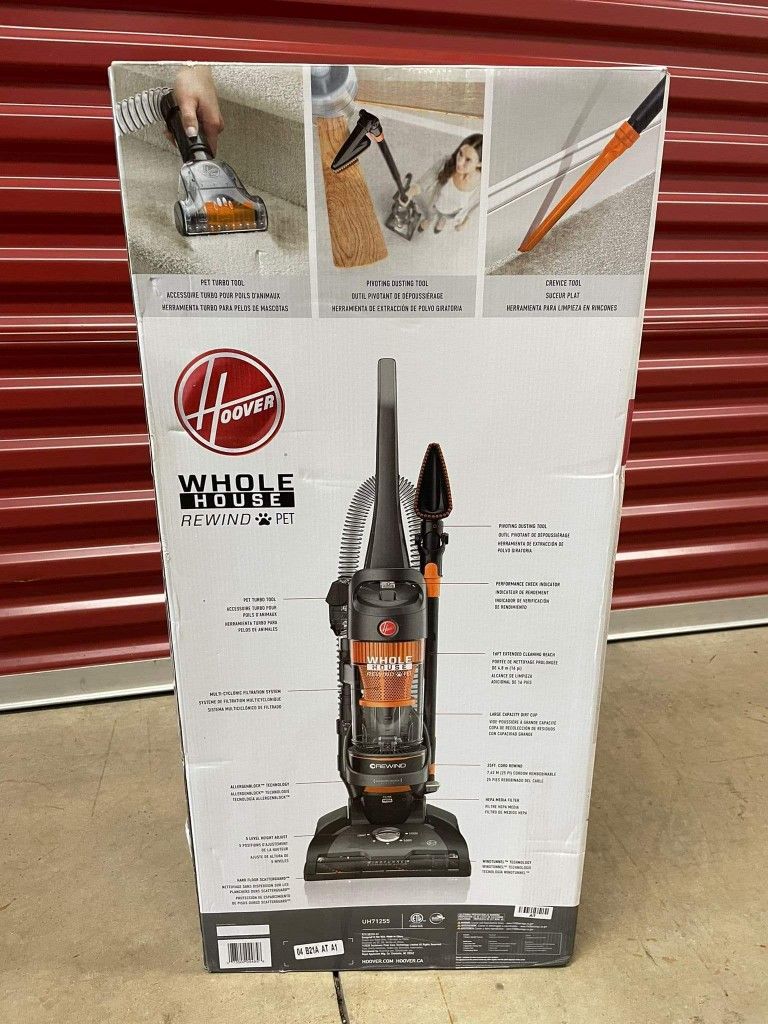 HOOVER WindTunnel 2 Whole House Cord Rewind Bagless Pet Upright Vacuum with HEPA Media Filtration