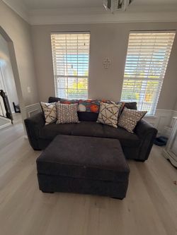 Sofa with Matching Ottoman