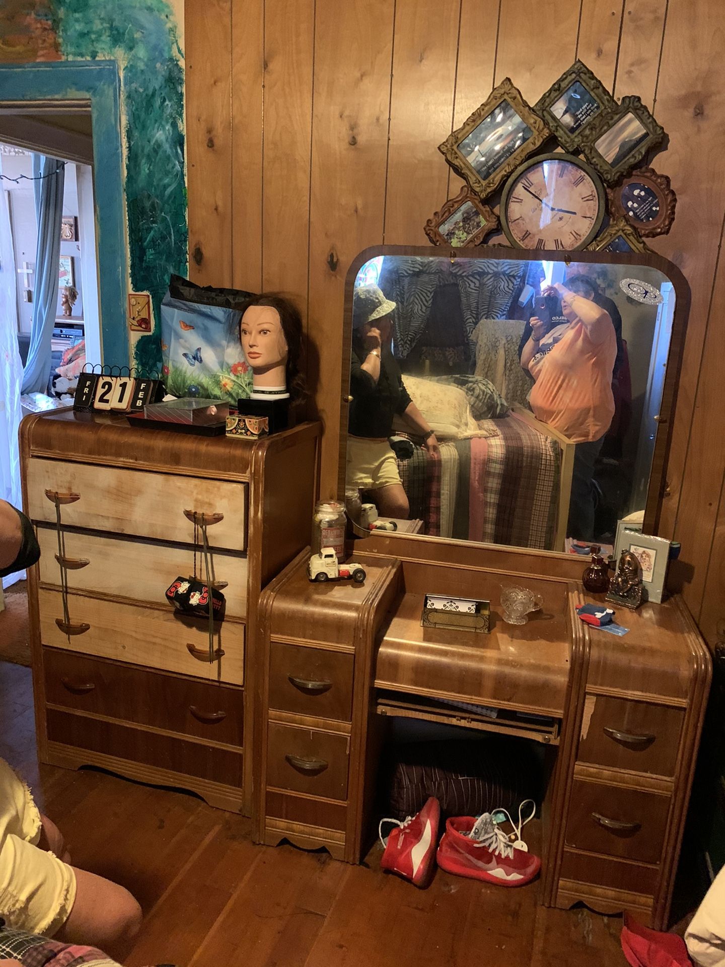 Antique dresser and vanity