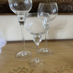 3-piece Glass Candle Holders