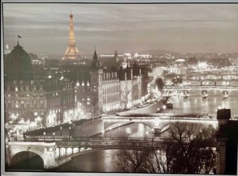 Large Paris Eiffel Tower Cityscape Wall Art Canvas Wall Art Painting IKEA