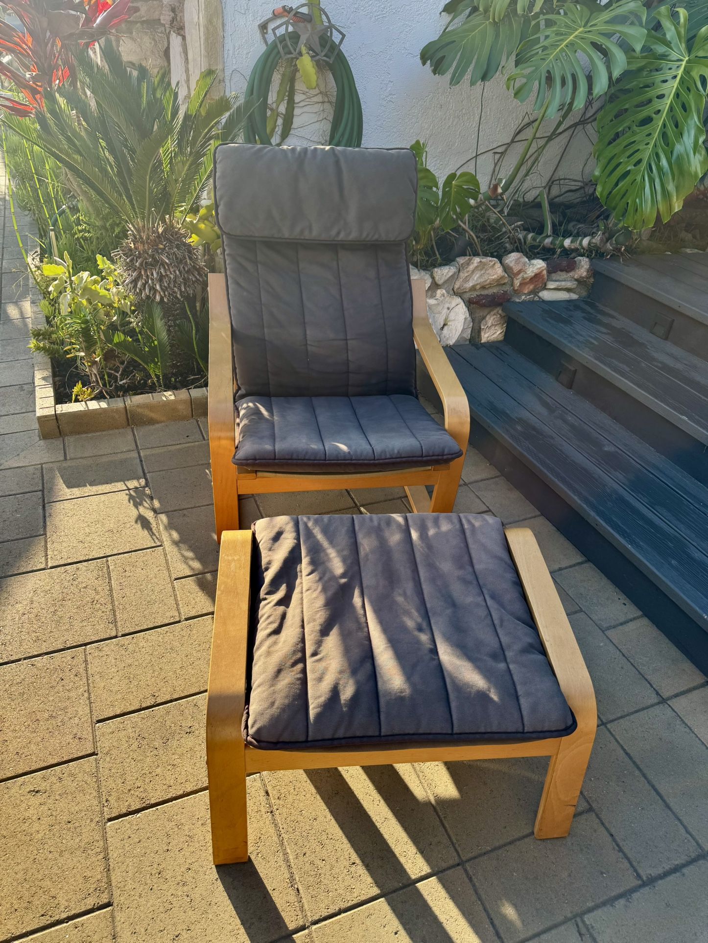 Poang Chair With Ottoman
