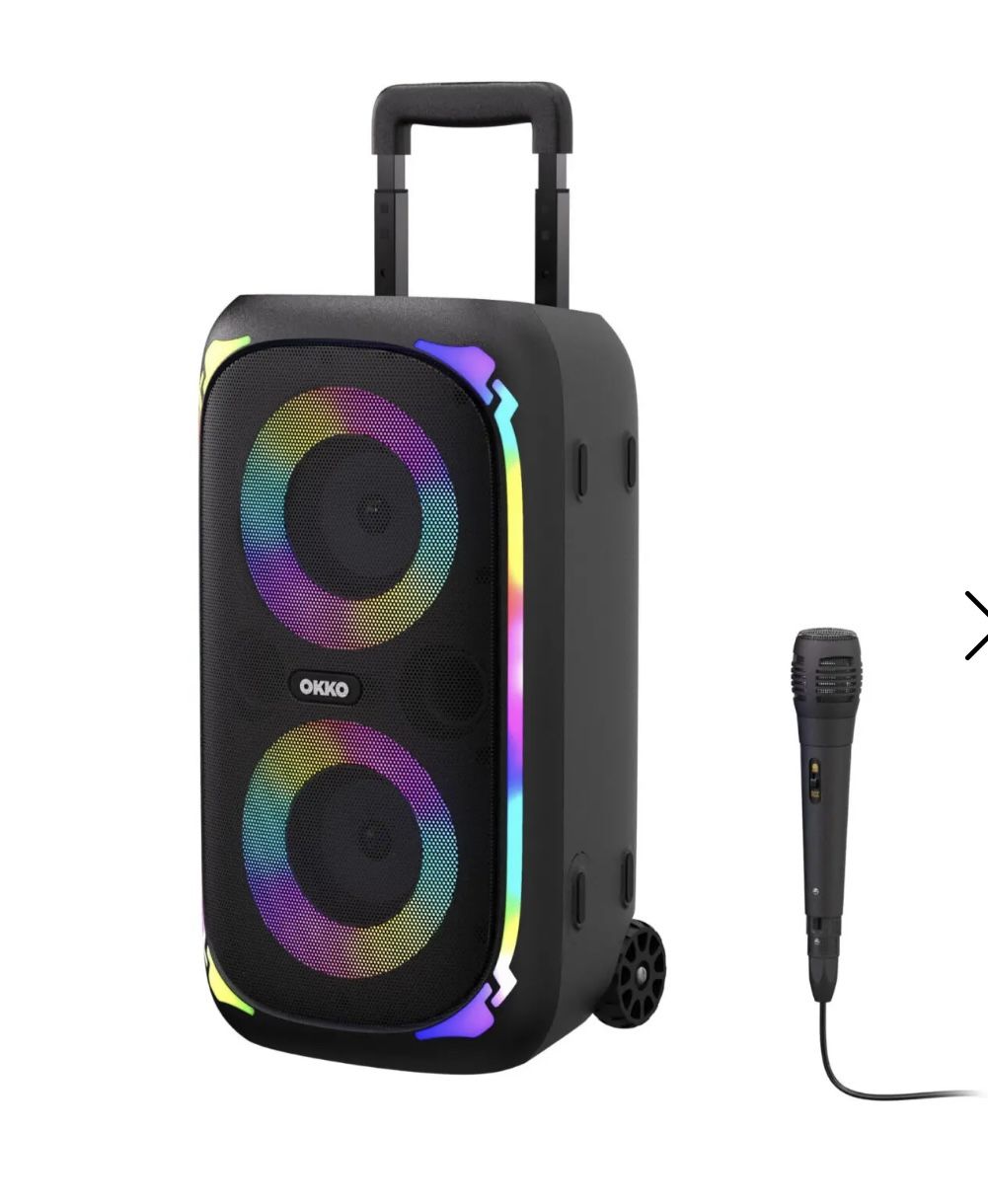 Okko Sonic Bass V4 Portable Bluetooth Speaker with Microphone, LED Lighting, Karaoke