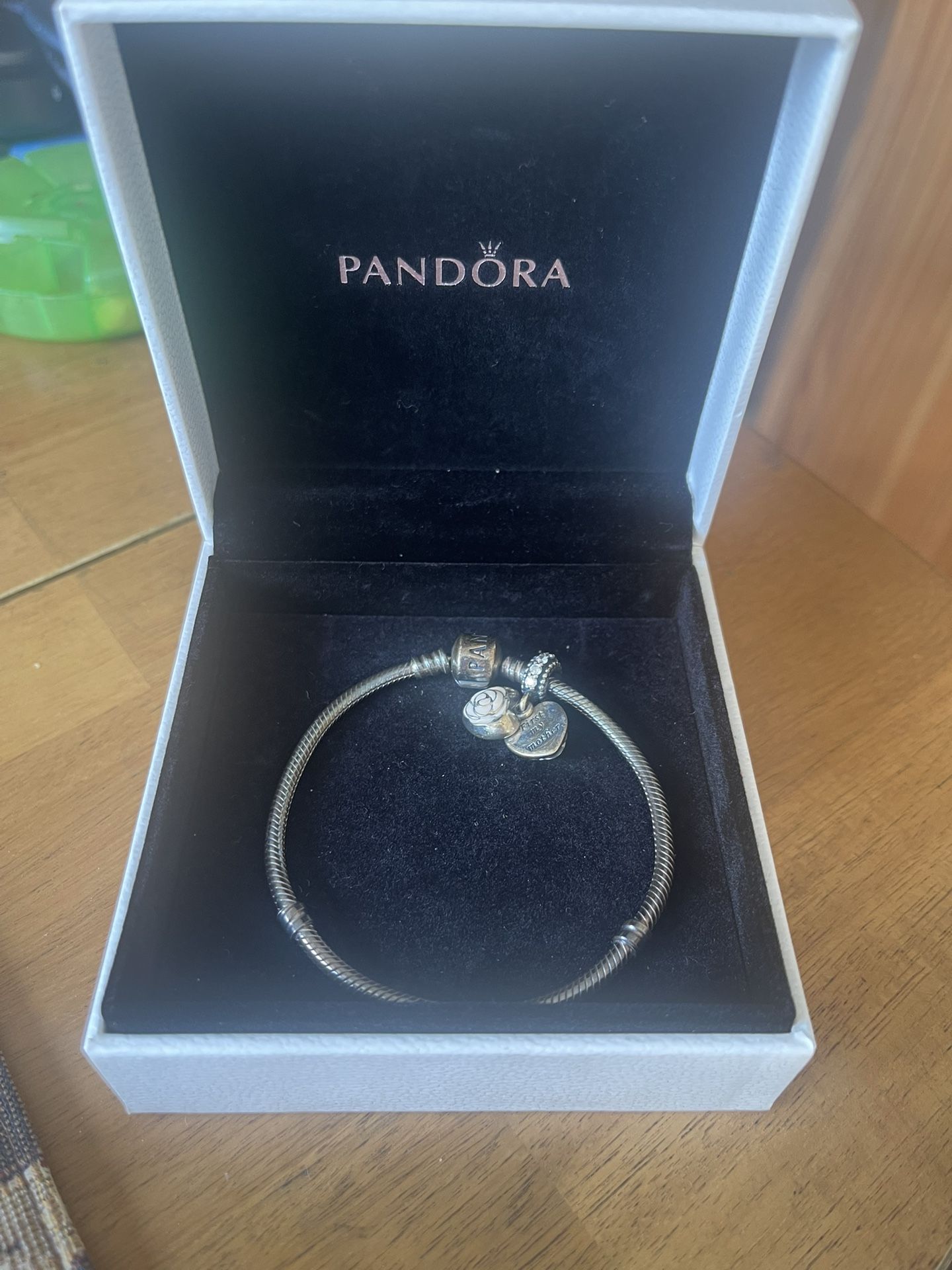 Vintage Pandora Charm Bracelet With Original Box