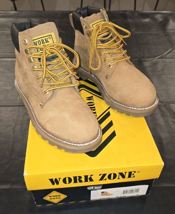 Mens Work Zone Steel Toe Boots Sz 7