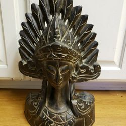 Balinese single piece carved wood figure