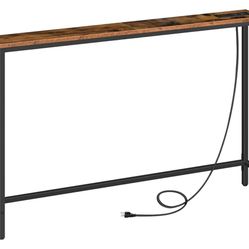 Modern Skinny Console Table with Power Outlets and USB Ports