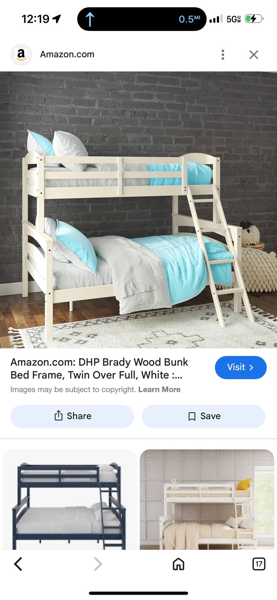 Brady Twin Over Full Bunk Bed- delivery Available For A Fee