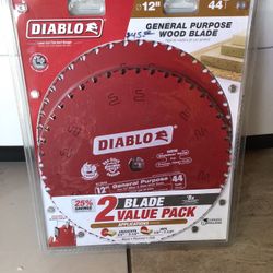 DIABLO 12 in. x 44-Tooth General Purpose Circular Saw Blade Value Pack (2-Pack)