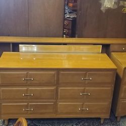 Mid-Century Modern Bedroom Set L.A Period Queen or King Bookcase Headboard