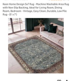 Area rug 5x7 washable new