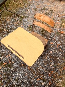 Vintage School Desk with Attached Chair