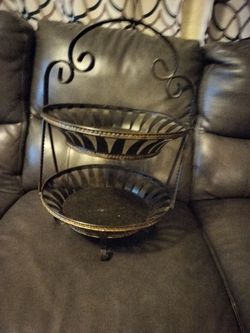 2-Tier Metal Wire Basket Stand