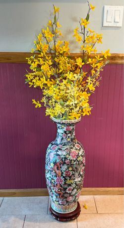 Vintage Chinese Famille Noire XL Floor Vase