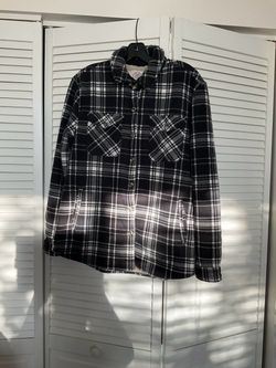 Black and White Plaid Flannel Shacket size medium like new