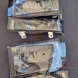99-04 Ford F250 F350 F450 F550 Super Duty 00-04 Excursion Headlights Luces Micas Calaveras Faros Faroles Focos Headlamps 