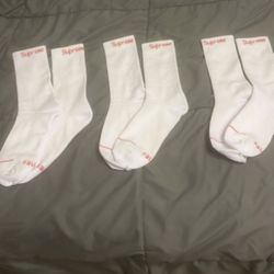 White Supreme Socks