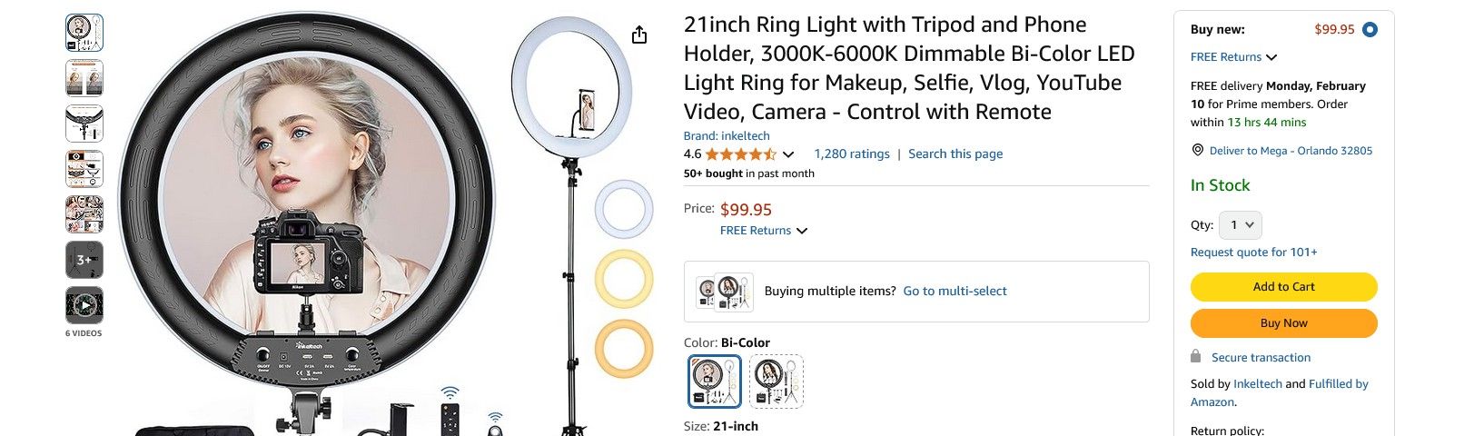 21 inch bi-color ring lights
