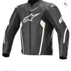 Alpinestars Faster V2 Airflow Mens Leather Motorcycle Jacket Black/White