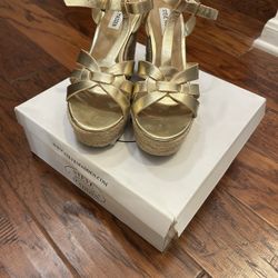 Steve Madden Gold Wedge Sandals