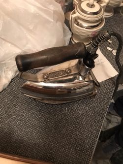 Iron (vintage) and clock