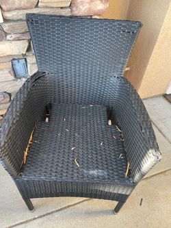 Black Wicker Outdoor Patio Chair