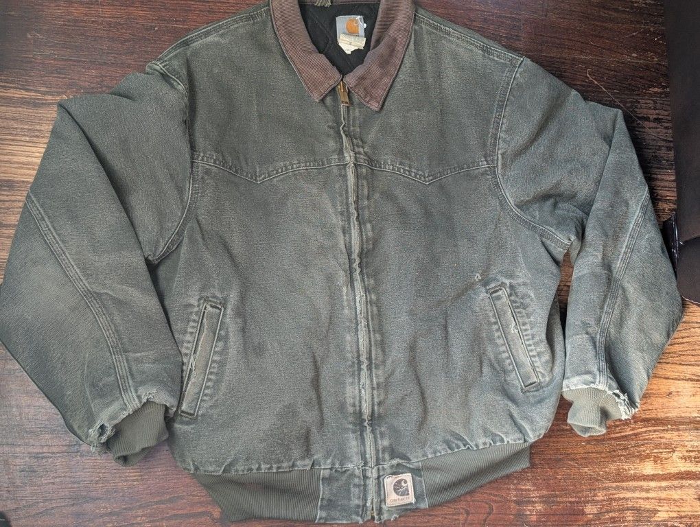 Vintage Carhartt Santa Fe J14 Moss Distressed Jacket