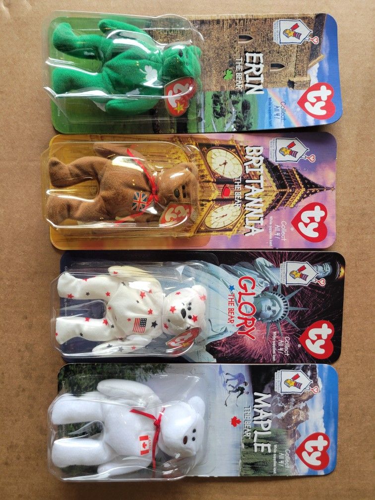 TY Beanie Baby "International Bears" Set with Errors