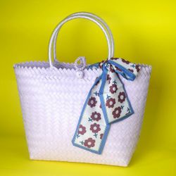 Penan Tribe Handwoven Tote Bag, Light Purple Color